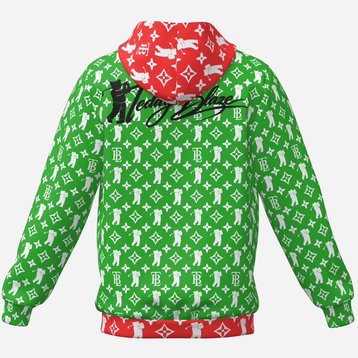 Shop the Iron + Ivy Signature RIG-B Monogram Pullover Hoodie by Teddy Blaze. High-tech scuba air layer hoodie featuring all-over golf bear monogram and contrast red trim.