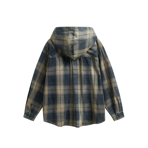 Plaid Hooded Flannel Shirt