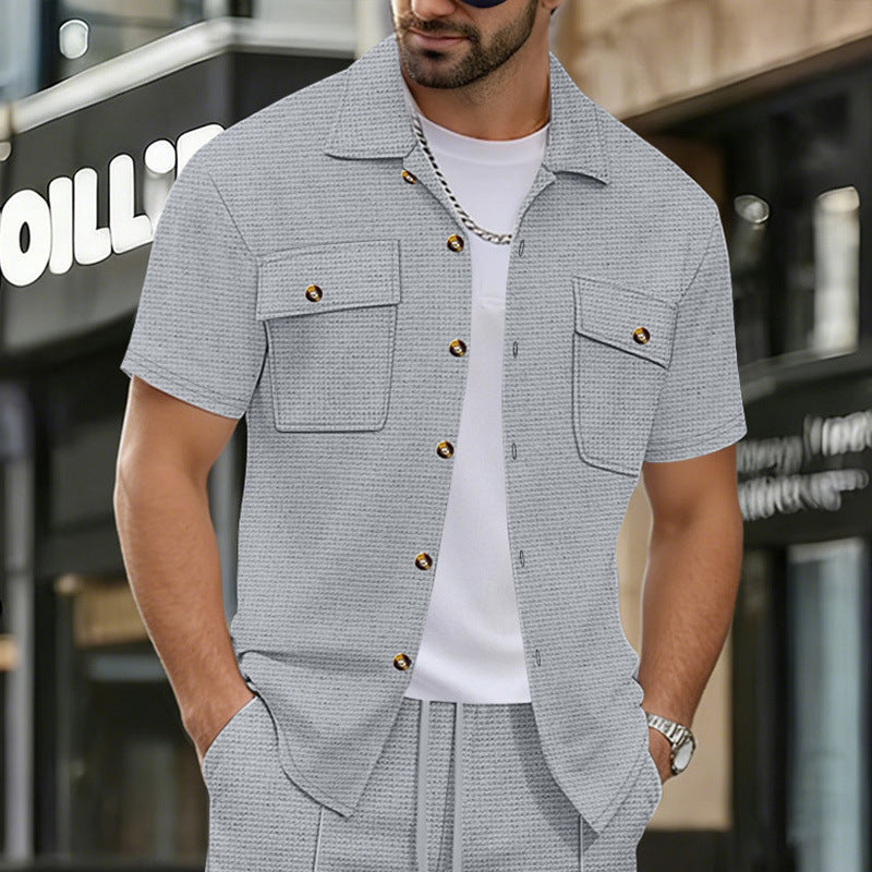 Waffle Knit Utility Cabana Shirt