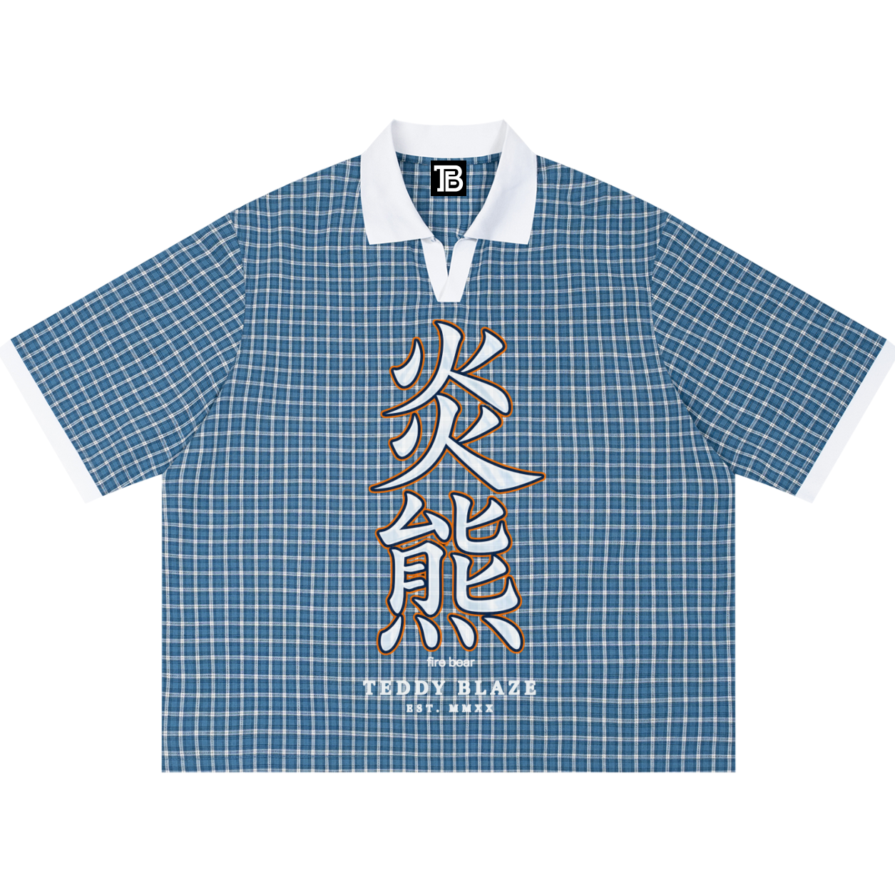 Kanji Plaid Boxy Golf Shirt | TBX