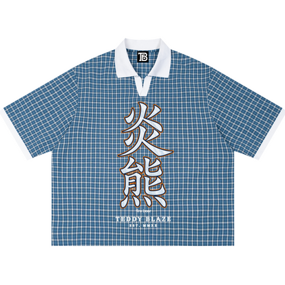 Kanji Plaid Boxy Golf Shirt | TBX