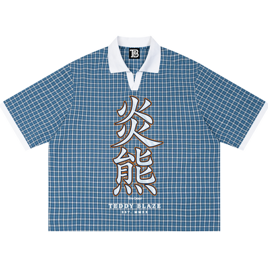 Kanji Plaid Boxy Golf Shirt | TBX