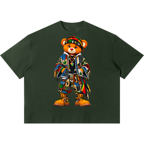 Shop the Teddy Blaze Boho ENY Sorona Boxy Tee, a relaxed unisex graphic tee featuring Teddy Blaze Boho and Brooklyn-inspired ENY artwork.