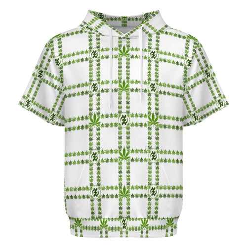 Shop the Blunt Bombers Hooded Tee by Teddy Blaze. 220 GSM air layer short-sleeve hoodie featuring a kangaroo pocket, cannabis check grid, and baseball back art from WHAT'S ON TOP.