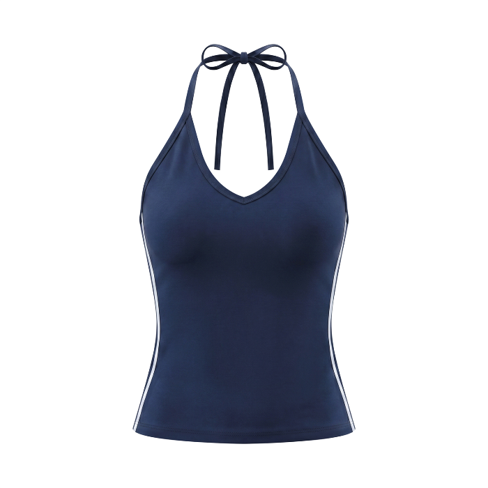 Cachet Coastal Striped Halter Tank