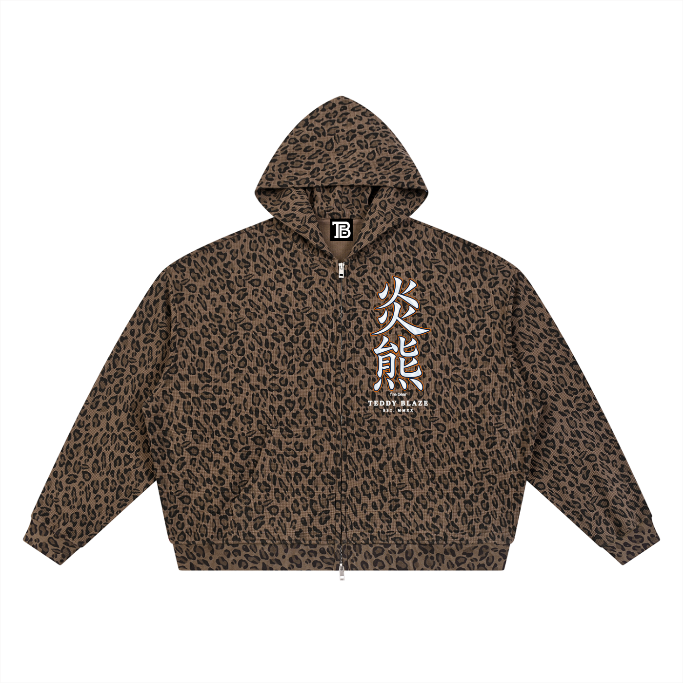 Team Dragon Leopard Print Zip Hoodie | AFRO ANIME