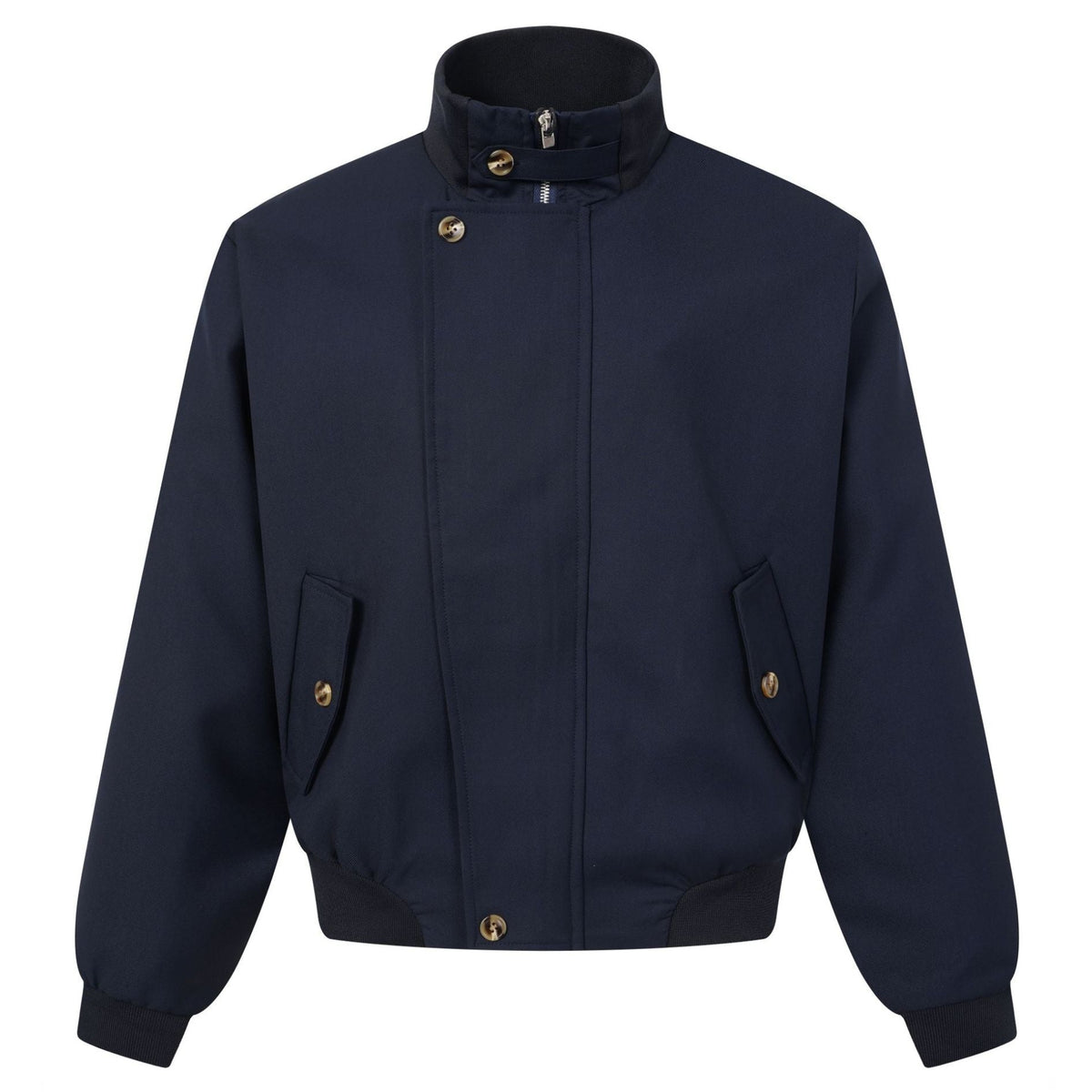 Shop the Iron + Ivy Harrington Button-Placket Harrington Jacket by Teddy Blaze. Men’s slim-fit cotton twill Harrington bomber featuring a double-button stand collar and storm flap placket.