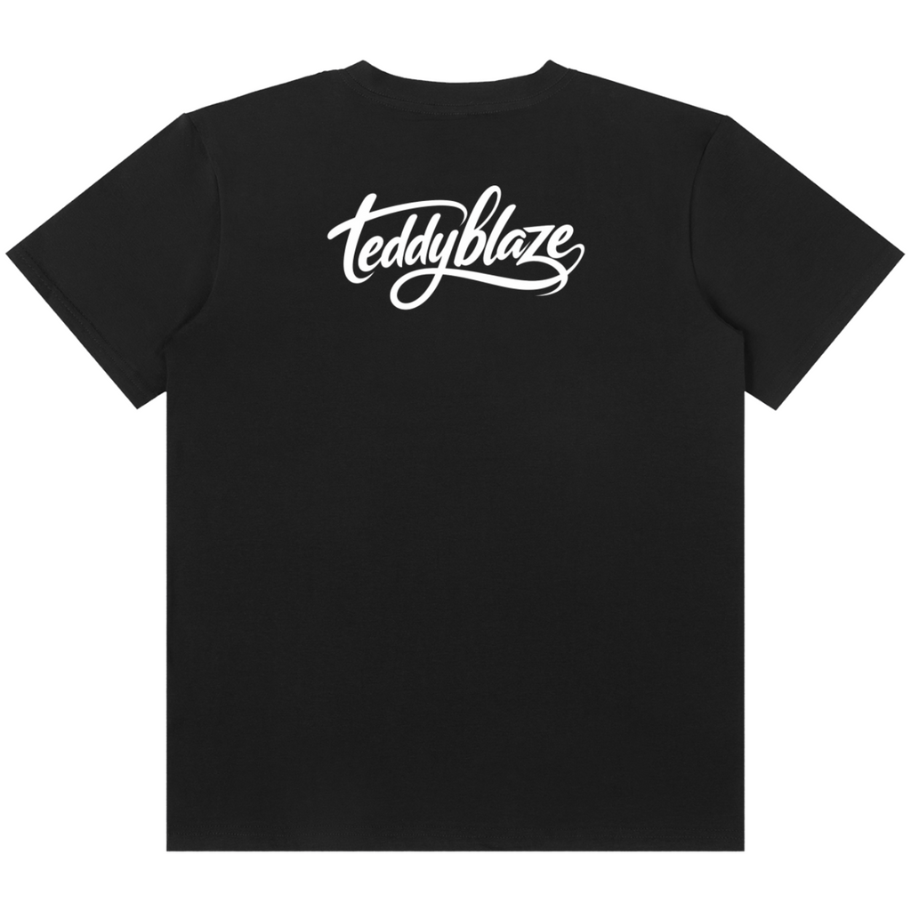 Shop the Blazehead Classic Tee by Teddy Blaze. 180 GSM cotton-spandex stretch tee with fanged leaf skull print reflecting stealth wealth from the TOPS line of The Mature Mocha Collection.