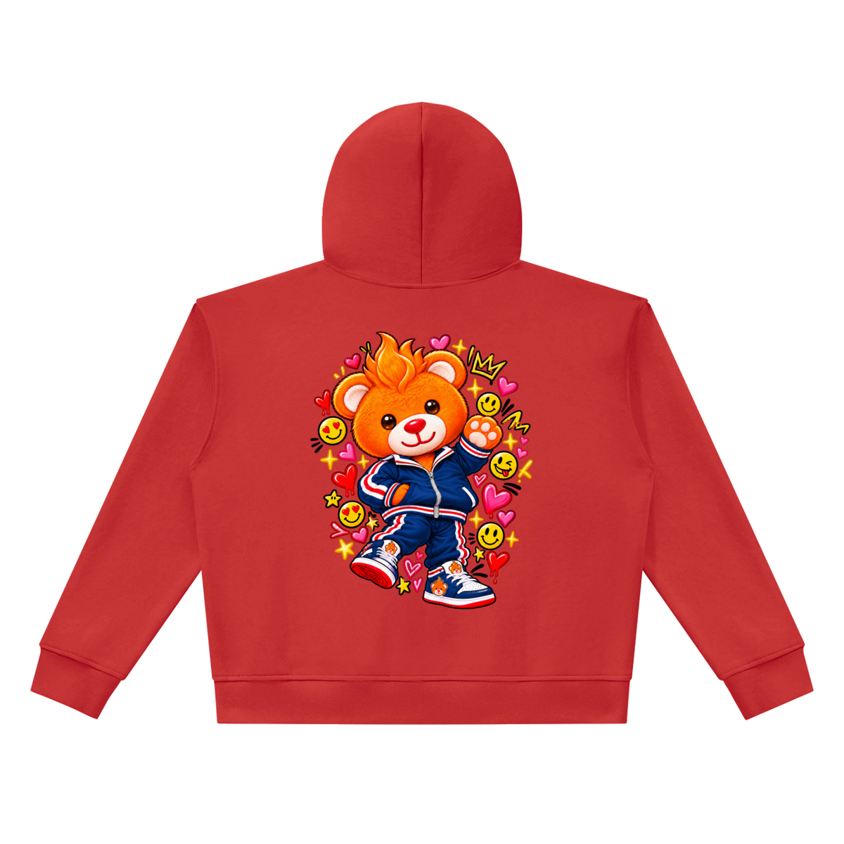 Teddy Blaze Kawaii Box Cut Zip Hoodie