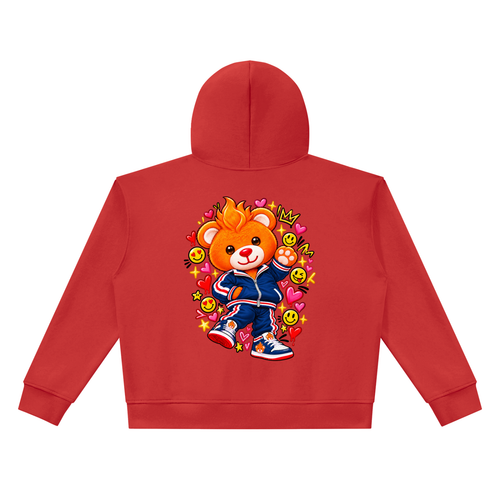 Teddy Blaze Kawaii Box Cut Zip Hoodie