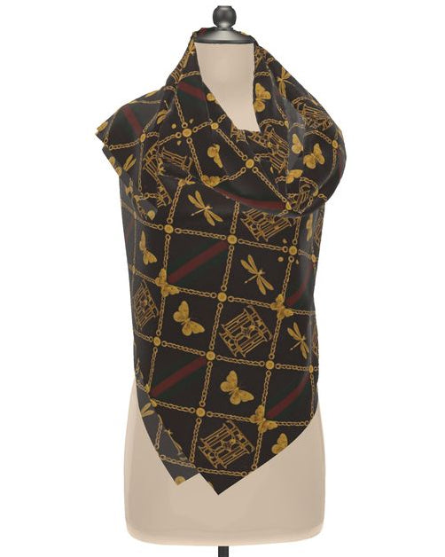 Amor Oso Silk Satin Wrap Scarf