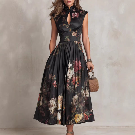 Nightshade Floral Mandarin Maxi
