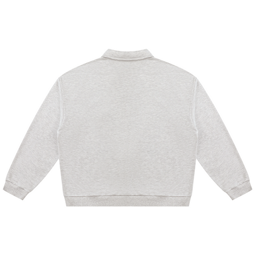 Shop the Signature Cachet Oversized Rugby Shirt by Teddy Blaze. Heavyweight 310 GSM heather gray fleece rugby pullover featuring the Cachet emblem from The Mature Mocha Collection.