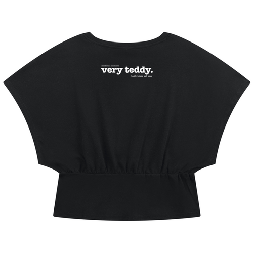 Discover the Teddy Blaze Afrodemia Americana Crop Dolman Tee, cut in a cotton-stretch blend with a gathered waist and signature Afrodemia iconography.