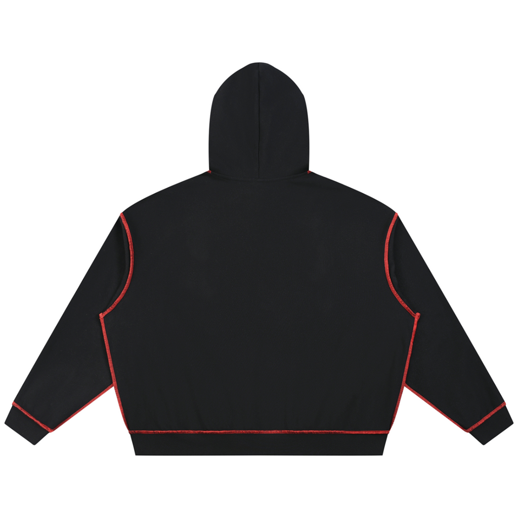 Elevate your statement hoodie collection with the House of Teddy Blaze I Love Teddy Blaze Topstitch Box Cut Fleece Hoodie. Black 420 gsm fleece, contrast red topstitch seams, boxy fit, and iconic red heart graphic. Shop NYC to Vegas style.