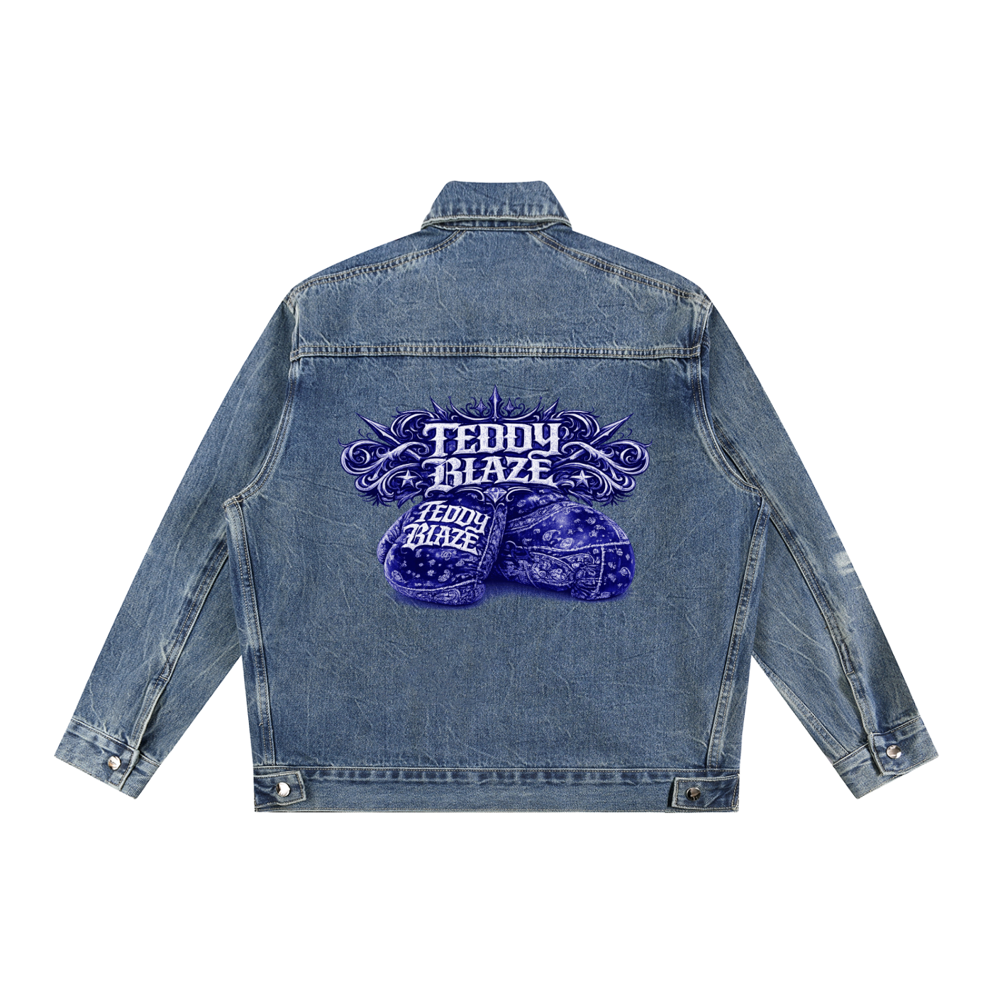 Hit Em Hard Signature Vintage Wash Zip Up Denim Jacket