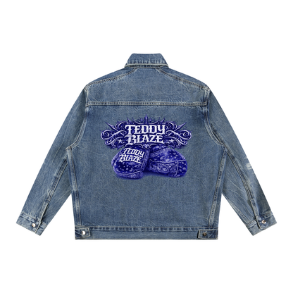 Hit Em Hard Signature Vintage Wash Zip Up Denim Jacket