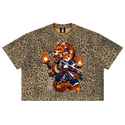 Team Dragon Leopard Print Boxy Tee | AFRO ANIME