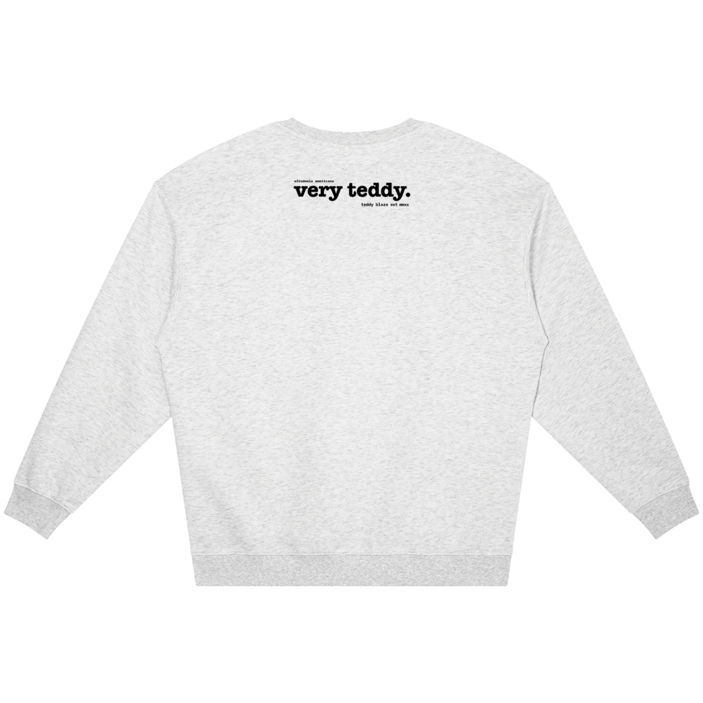 The Teddy Blaze Afrodemia Americana Jumper pairs a substantial cotton-blend crewneck with signature African-centered iconography and VERY TEDDY detailing.