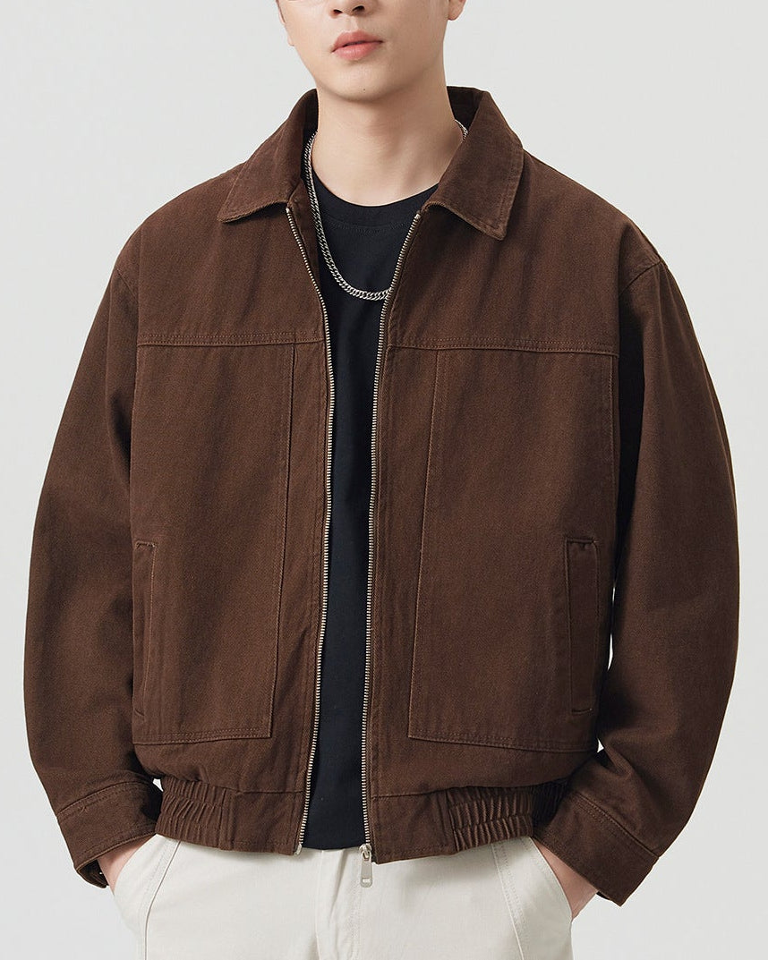 American Style Coffee Zip Jacket
