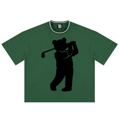 The Golfer Boxy Ribbed Tee | Teddy Blaze Blue Label