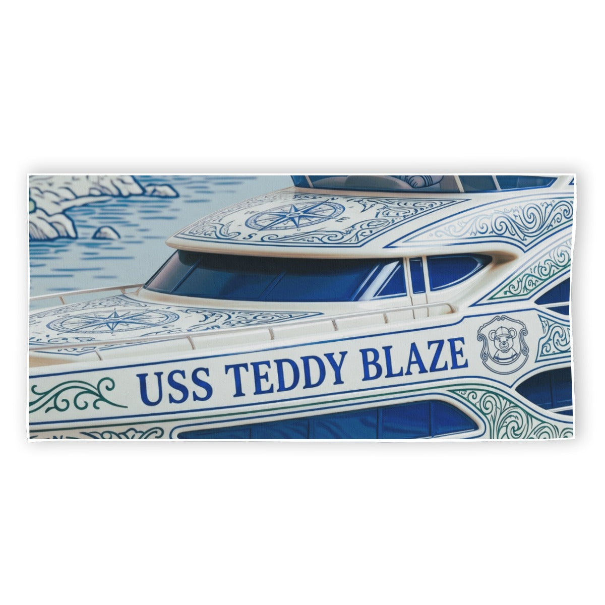 USS Teddy Blaze Beach Towel | Teddy Blaze Silver Label