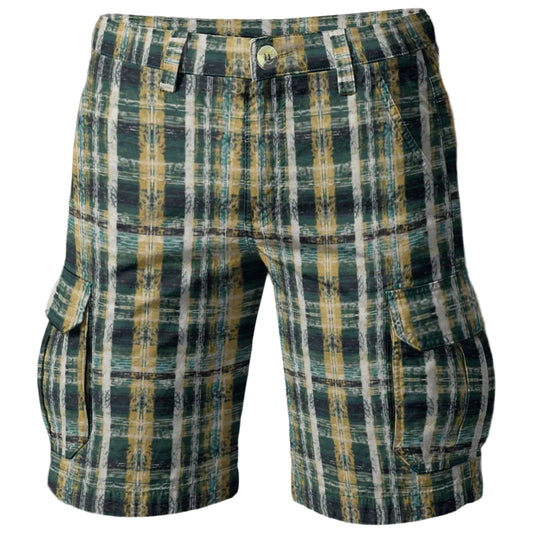 Bold plaid cargo shorts crafted in structured Dandy Duck Cloth. Designed for movement, utility, and Caribbean heat with signature Teddy Blaze energy.