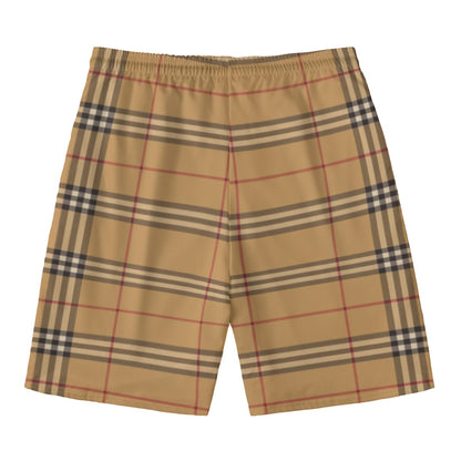 Gilded Brownstone Check Beach Shorts