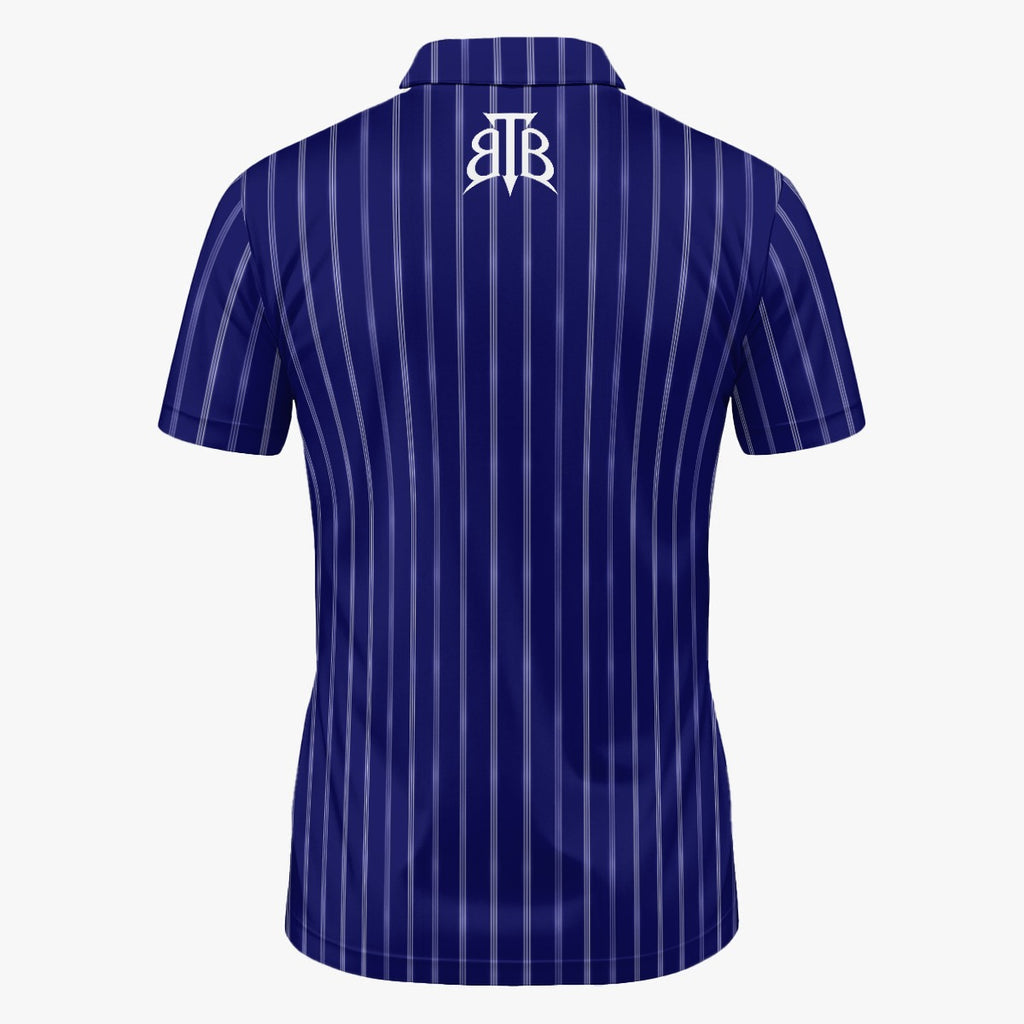 Pinstripe Azure Golf Shirt