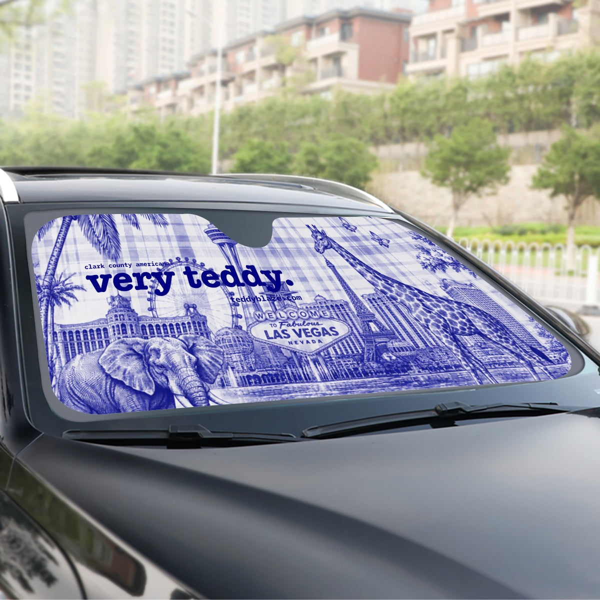 Las Vegas Jungle Auto Sunshade | Teddy Blaze Silver Label