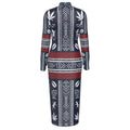 Shop the Sankofa Gypsy Midi Dress by Teddy Blaze, a fitted Afrocentric mock neck dress blending bold pattern, bohemian spirit and Afrodemia Americana.