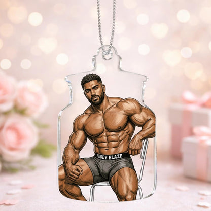 Men of Blaze MOB Collection presents Ramon Genie Charm, acrylic body-art accessory exploring sculptural masculinity and editorial fashion storytelling.