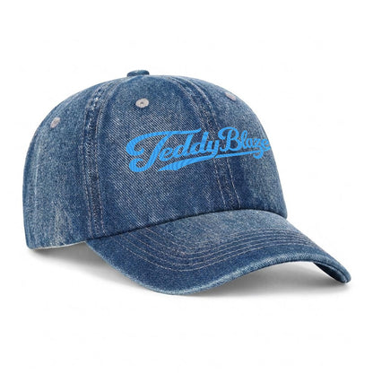 Embroidered Signature Denim Trucker Cap | DELANCEY