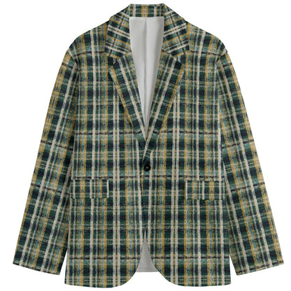 A bold J’Ouvert blazer crafted in structured Dandy Duck Cloth, blending Naija-inspired checkwork, crisp tailoring, and expressive resort style