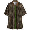 Shop the Terra Safari Short Sleeve Button-Down Shirt by Teddy Blaze. Lightweight 120g/m² resort shirt featuring earth-tone feather print and contrast collar.