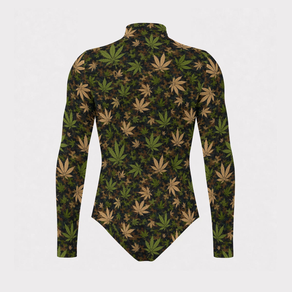 Canna Camo Mesh Long Sleeve Turtleneck Bodysuit | DANNABIS