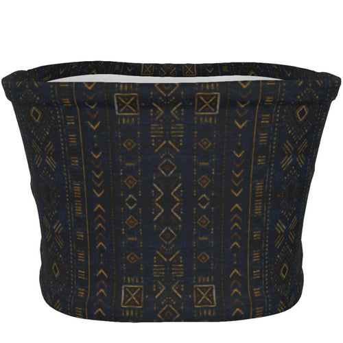 Shop the Teddy Blaze Mud of Indigo™ Tube Top, a stretch strapless crop top featuring deep indigo and earthen-gold African-inspired patternwork.