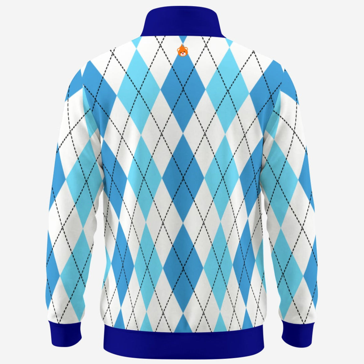Shop the Iron + Ivy Astoria Argyle Contrast Trim Quarter Zip by Teddy Blaze. Performance 230 GSM stretch quarter-zip pullover in sky blue and white argyle with royal blue trim.
