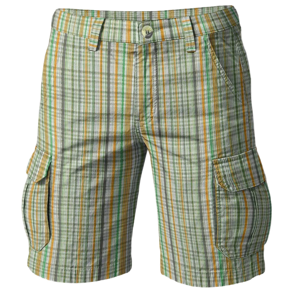 Elevate casual warm-weather dressing with the Cruise Check Cargo Shorts from BLK IVY MEN, featuring refined plaid detailing inspired by coastal leisure, resort comfort, and relaxed luxury.