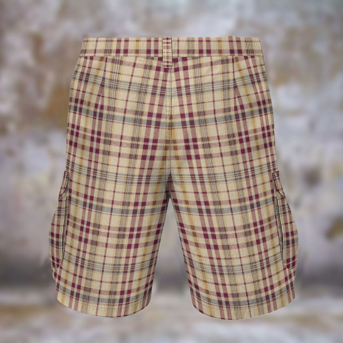Cognac Rosé Check Cargo Shorts | BLK IVY MEN