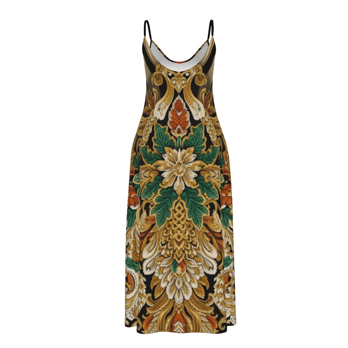 Gilded Baroque Safari — Royal Menagerie Sling Dress w/ Pockets