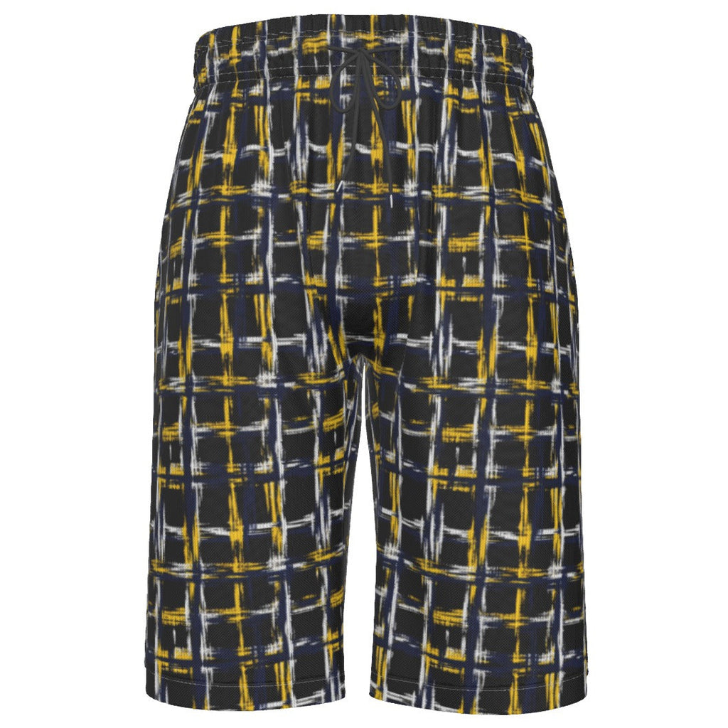 ADS-Shop the Highland Noir Resort Beach Shorts by Teddy Blaze. Lightweight 120g/m² quick-dry swim trunks featuring a drawcord waist and artistic brushstroke tartan print.3MPXST06-PHMF5-FFFFFF