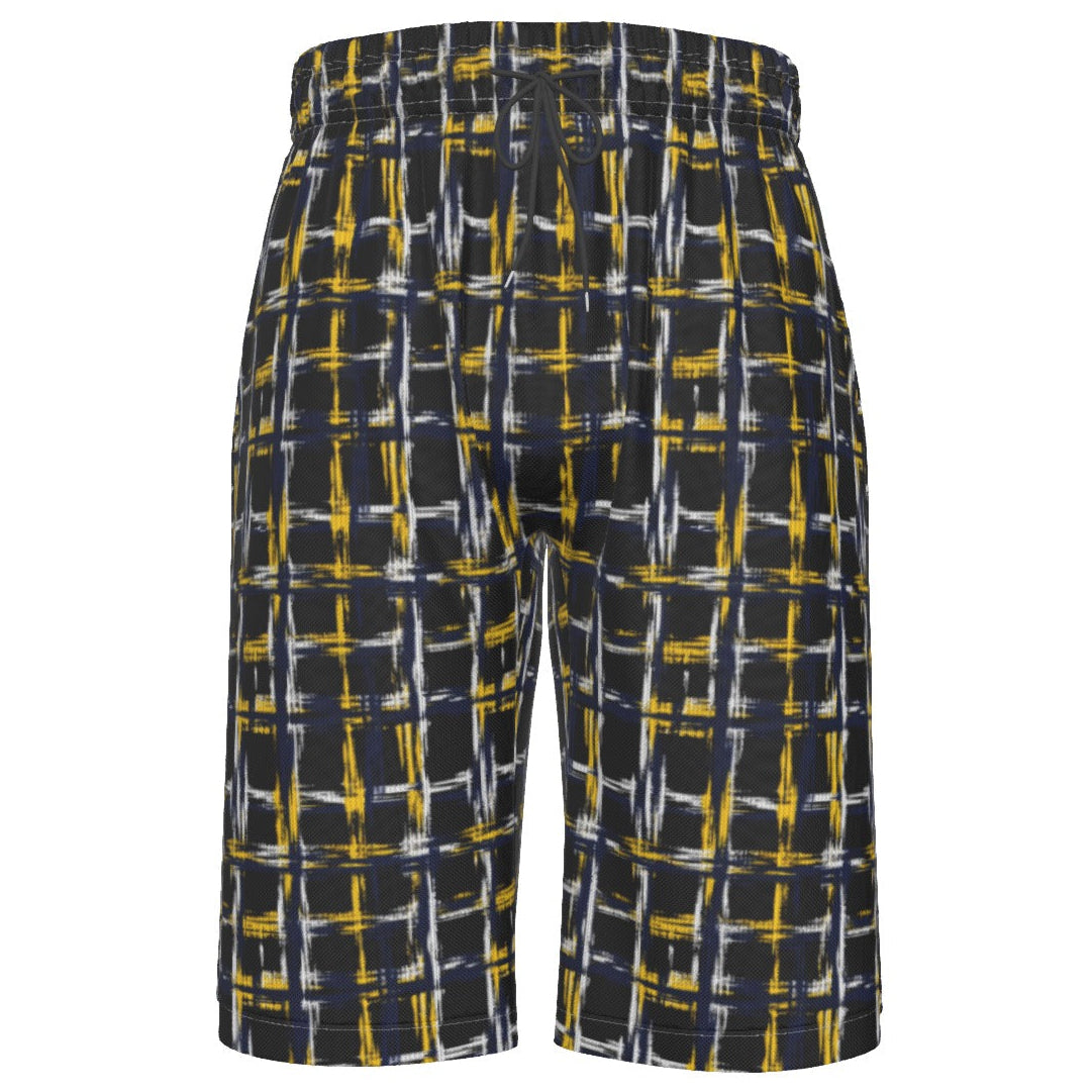 ADS-Shop the Highland Noir Resort Beach Shorts by Teddy Blaze. Lightweight 120g/m² quick-dry swim trunks featuring a drawcord waist and artistic brushstroke tartan print.3MPXST06-PHMF5-FFFFFF