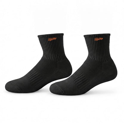 Embroidered Signature Cotton Quarter Socks | DELANCEY