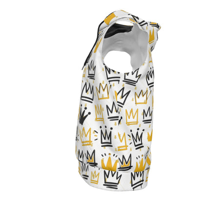 Basqui Crown Sleeveless Zip Up Hoodie | AFRO ANIME