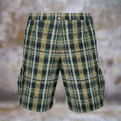 Naija Plaid Dandy Duck Cloth Cargo Shorts | J’OUVERT MEN