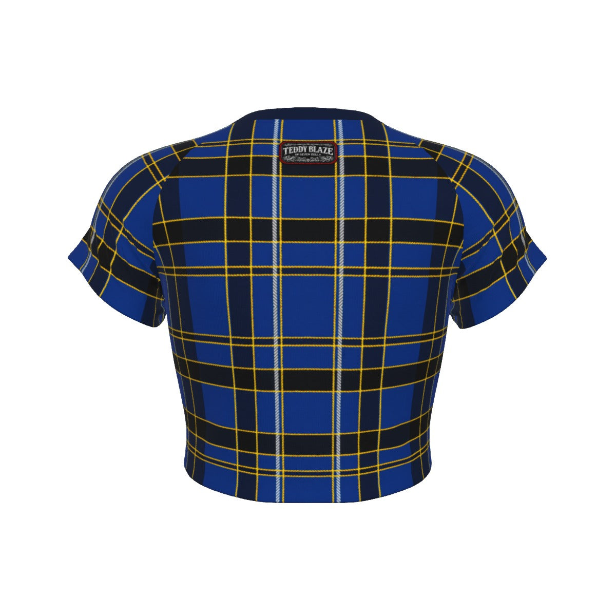 Plaid Raglan Short Sleeve Crop Top (PLD1)