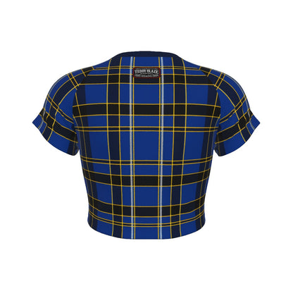 Plaid Raglan Short Sleeve Crop Top (PLD1)