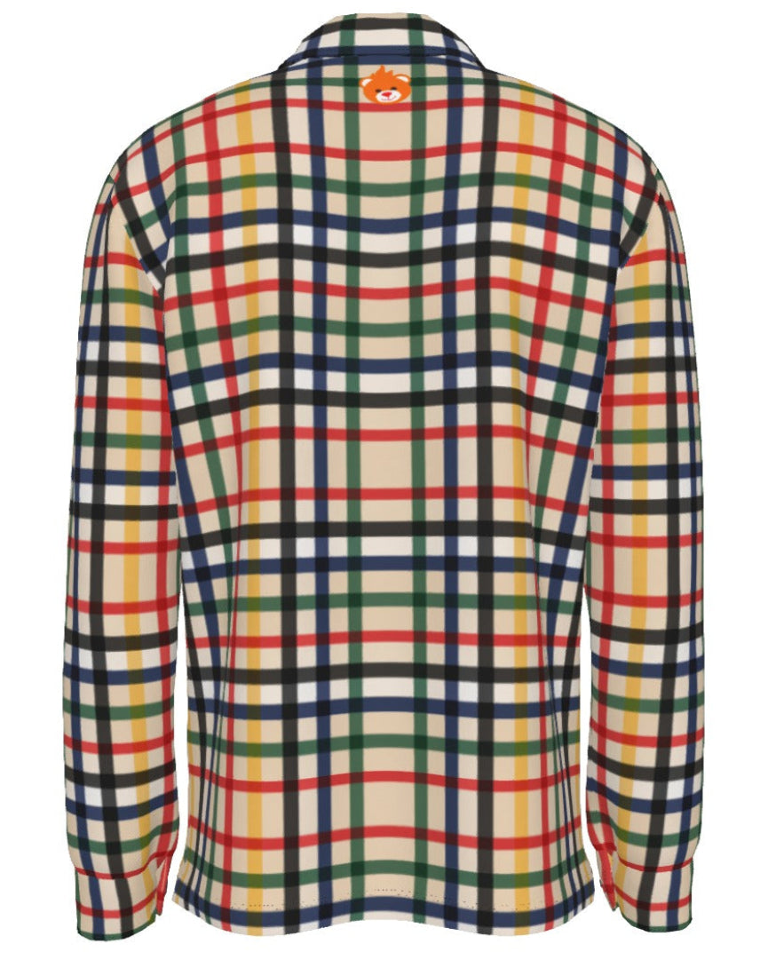 Shop the Iron + Ivy Rasta Tartan Stretch Spread-Collar Shirt by Teddy Blaze. Lightweight four-way stretch woven button-down featuring a beige Rasta tartan plaid and chest pocket.