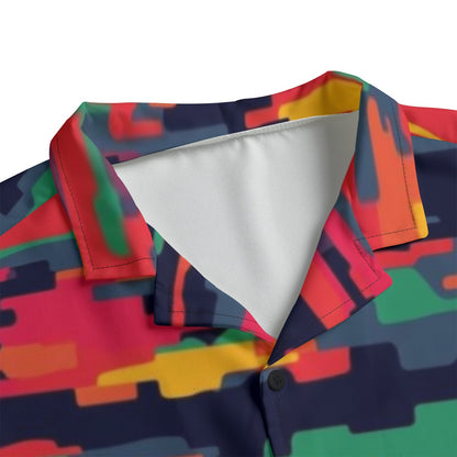 Camo Print Short Sleeve Button Down Shirt (CAMO14)